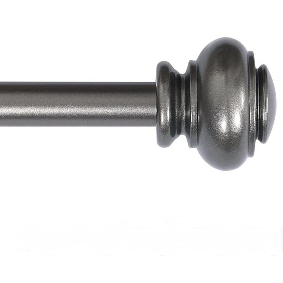 3/4” Dia Decorative Adjustable Pewter Single Drapery Curtain Rod 16-28” - Picture 1 of 11